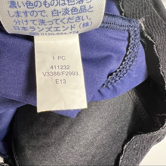 Lands' End Tie Halter Side Cinch Soft Cup Tankini Top in Blue 2P 2 Petite - Picture 7 of 7